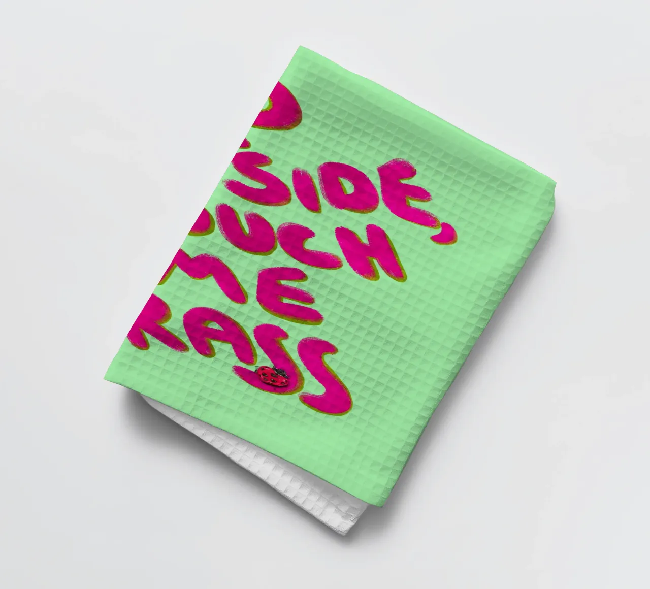 Go outside, touch some grass - handlettering paño de cocina de Illustration Raissa Oltmanns