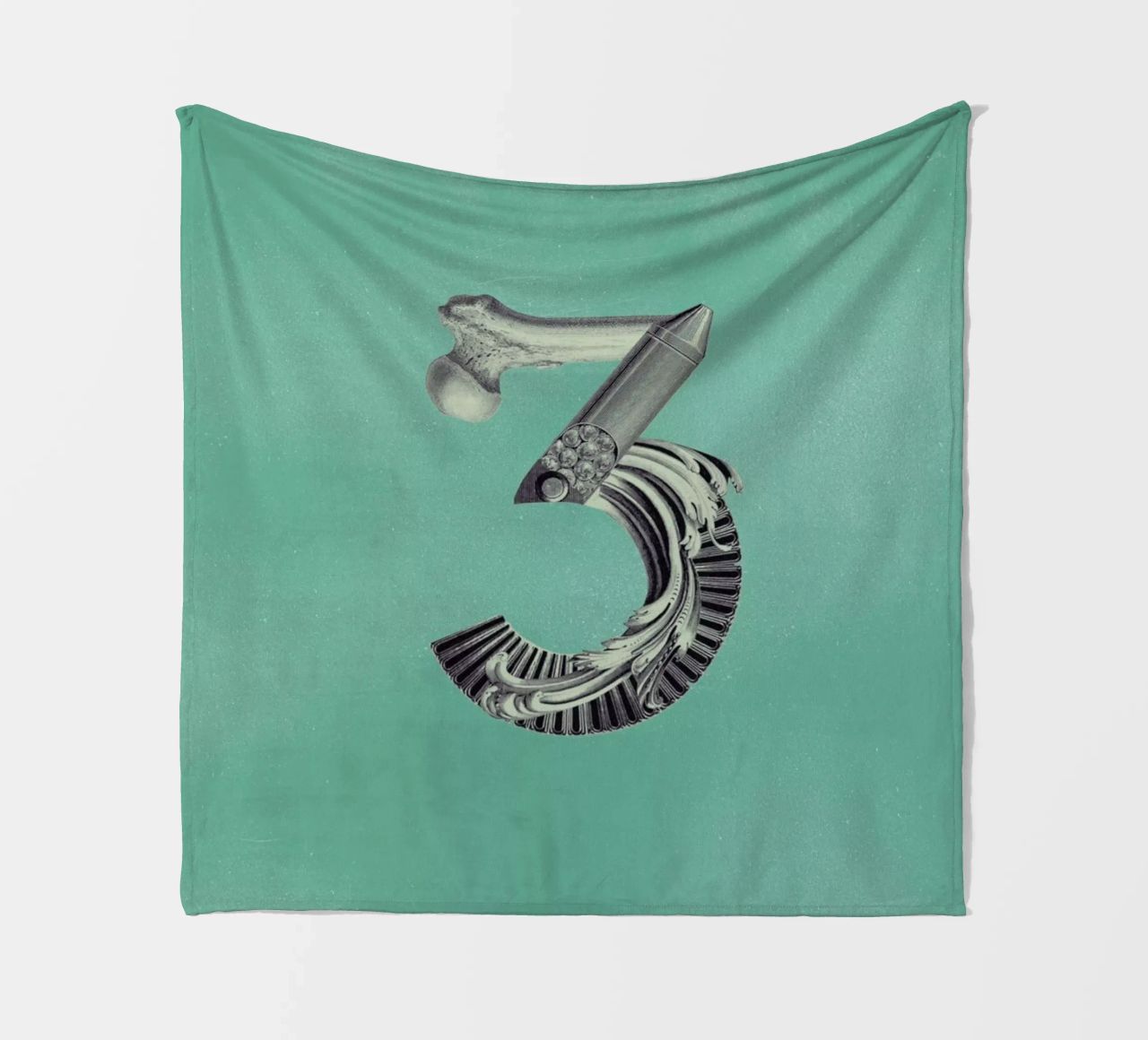 Steampunk Alphabet Number 3 coperta in pile da Birgit Palma