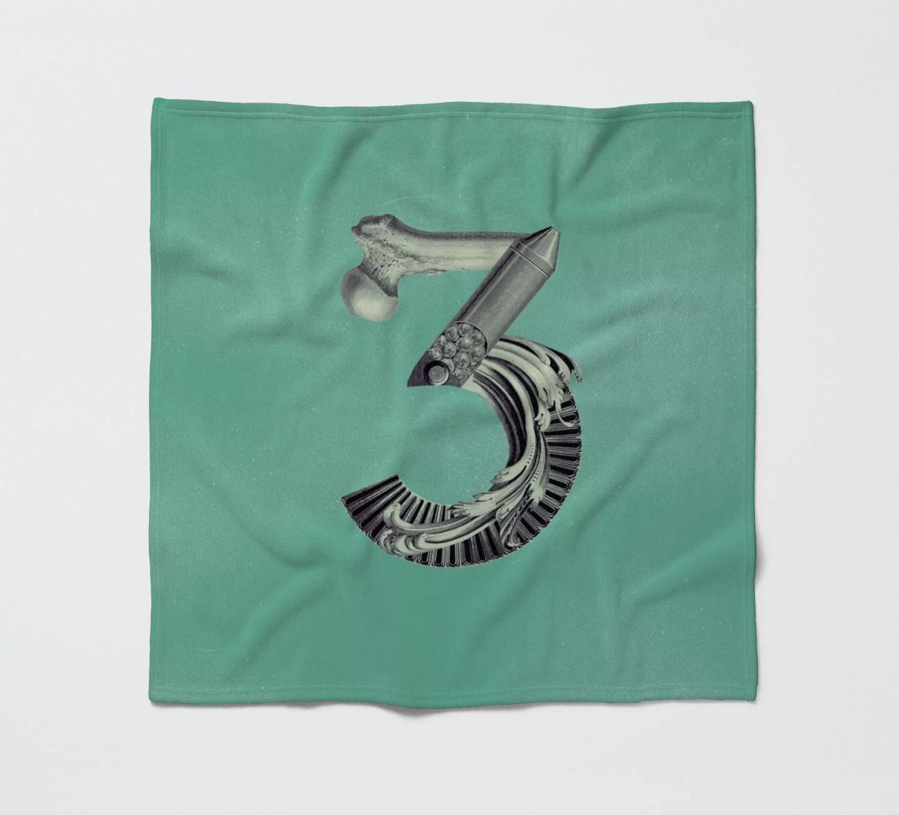 Steampunk Alphabet Number 3 coperta in pile da Birgit Palma