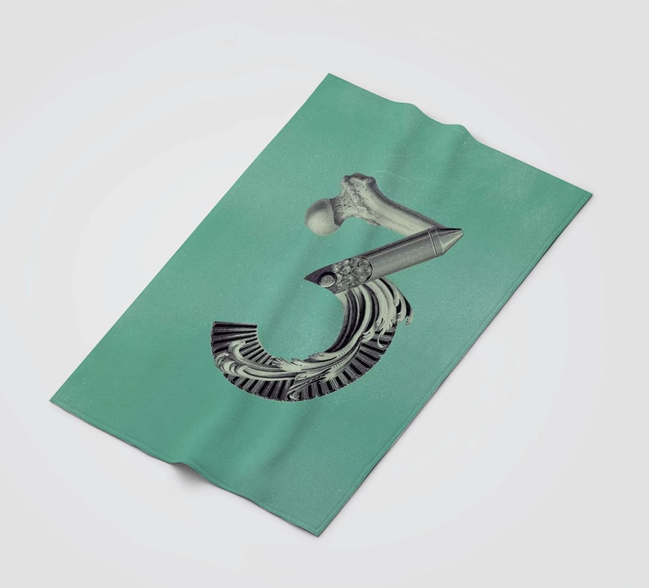 Steampunk Alphabet Number 3 coperta in pile da Birgit Palma