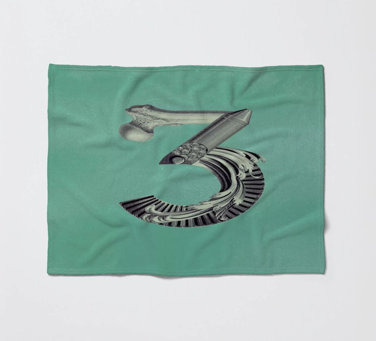 Steampunk Alphabet Number 3 coperta in pile da Birgit Palma