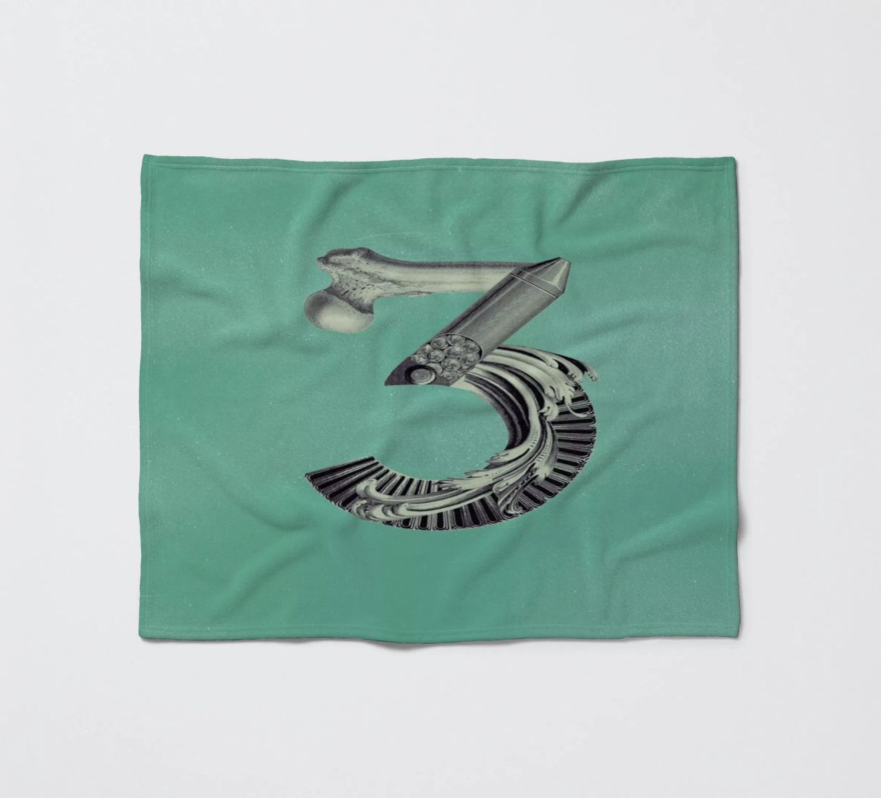 Steampunk Alphabet Number 3 coperta in pile da Birgit Palma