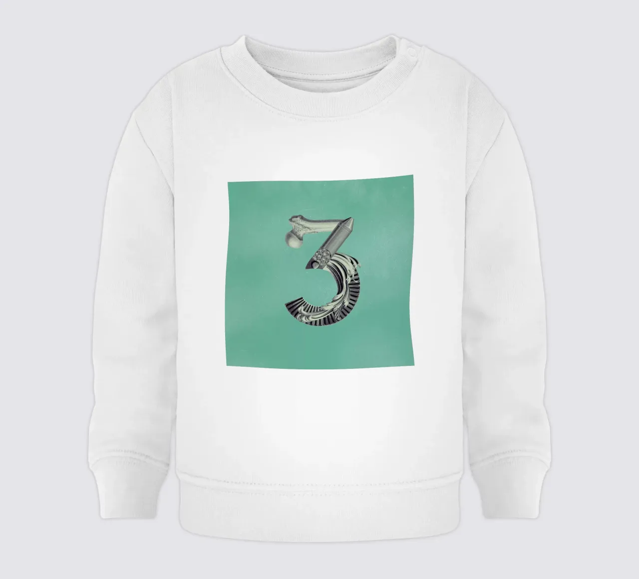 Steampunk Alphabet Number 3 felpa neonato da Birgit Palma