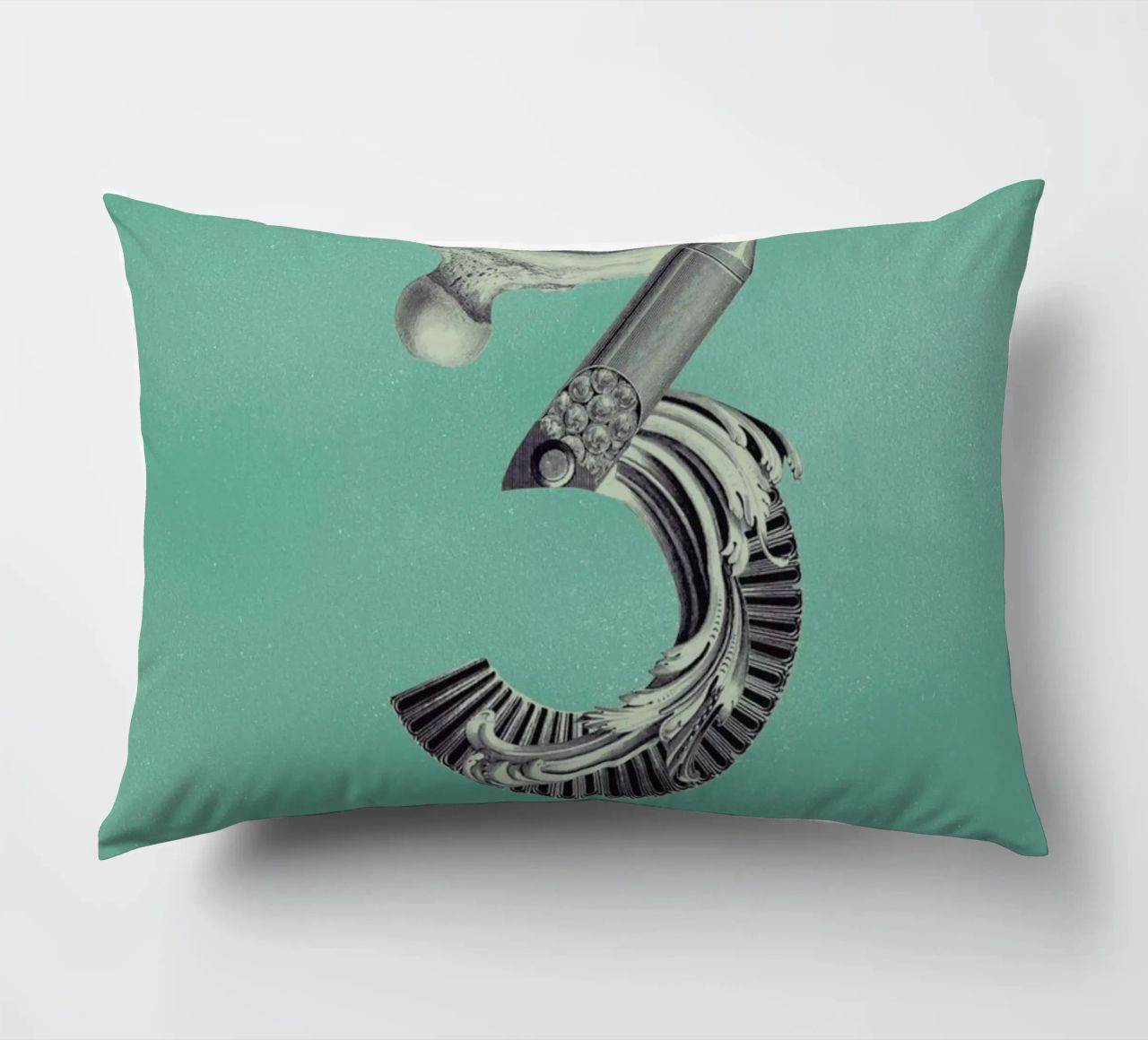 Steampunk Alphabet Number 3 cuscino da Birgit Palma