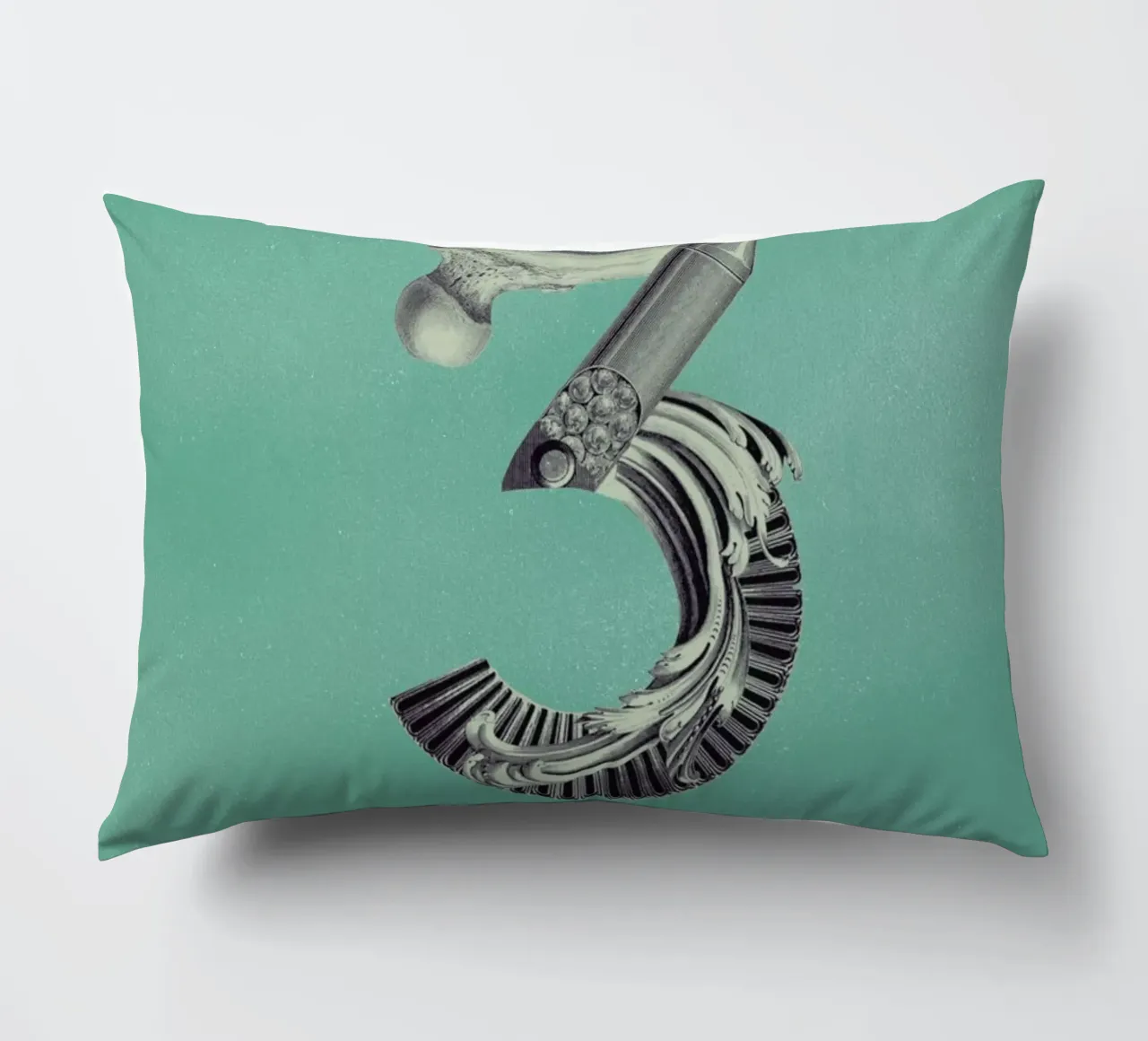 Steampunk Alphabet Number 3 cuscino da Birgit Palma