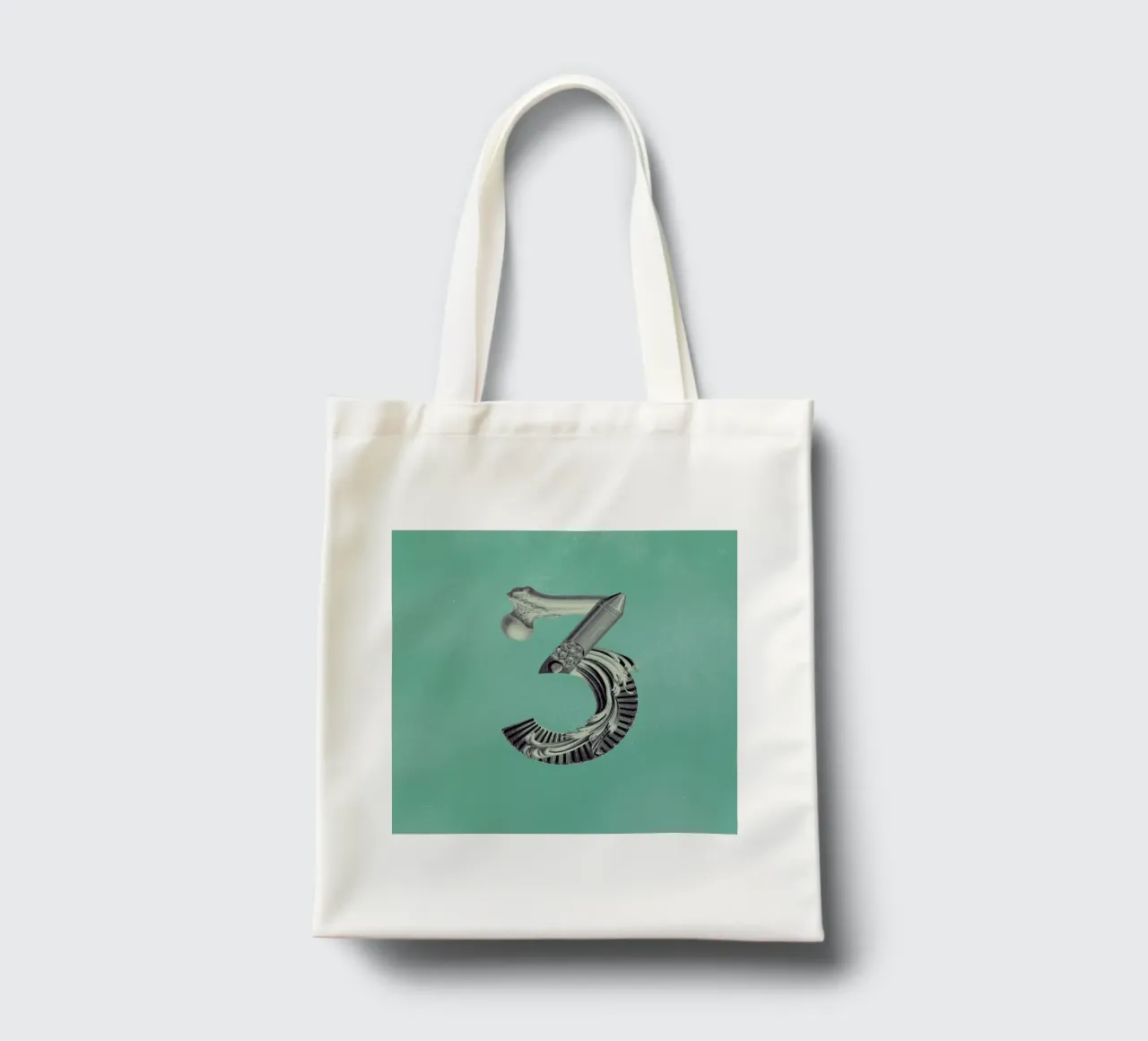 Steampunk Alphabet Number 3 borsa in juta da Birgit Palma