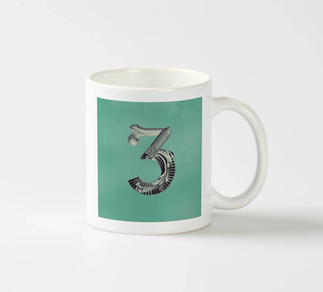 Steampunk Alphabet Number 3 tazza in ceramica da Birgit Palma