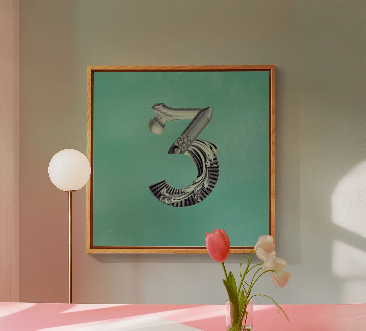 Steampunk Alphabet Number 3 plexiglass da Birgit Palma