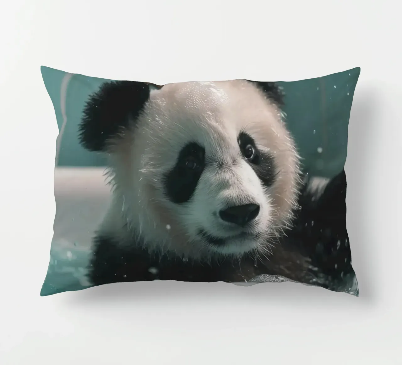 Panda in the foam bath cuscino da LisaArtes