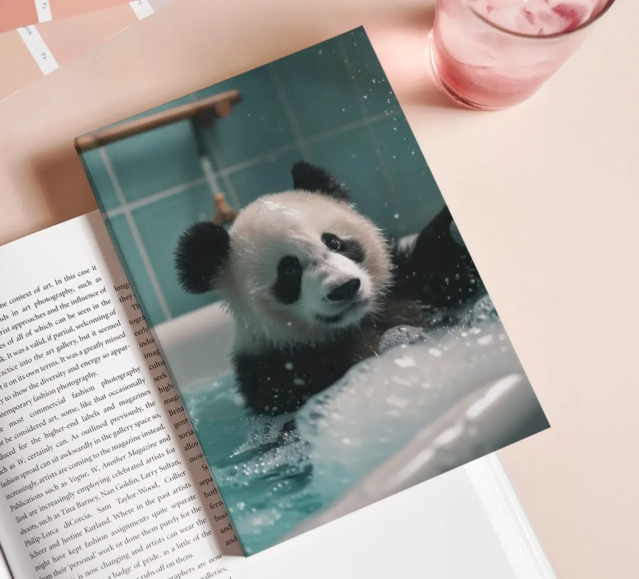 Panda in the foam bath notebook by LisaArtes