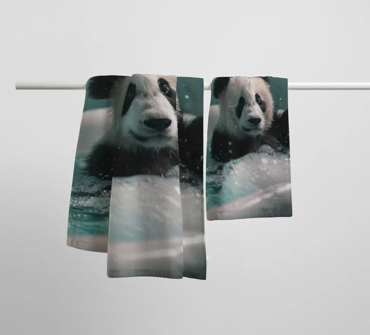Panda in the foam bath asciugamano da bagno da LisaArtes
