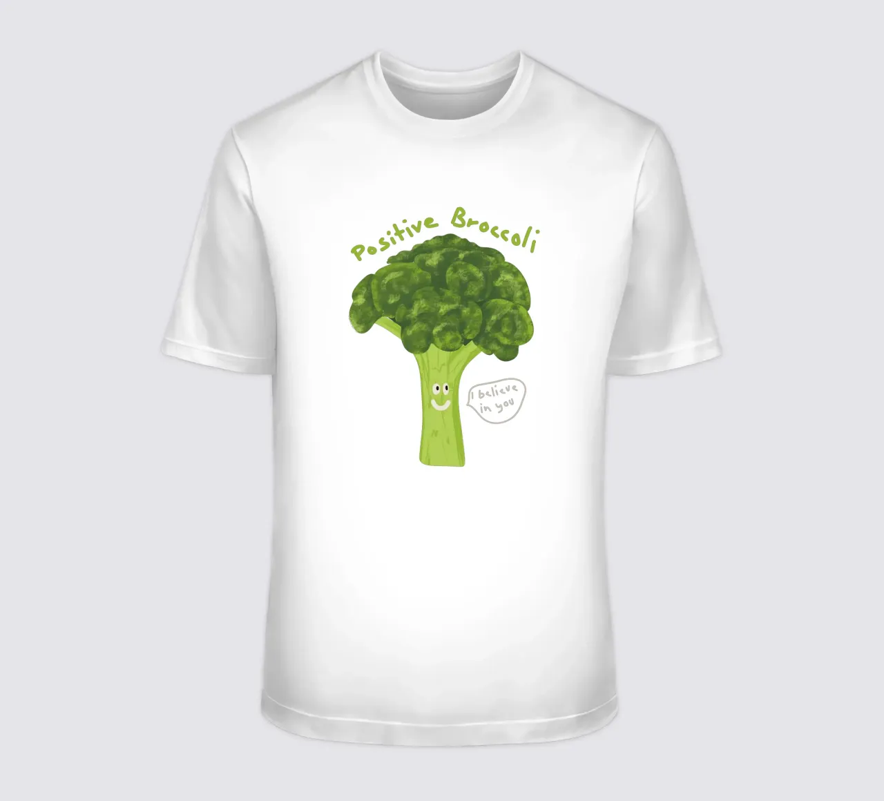 Positive Broccoli t-shirt by Illustration Raissa Oltmanns