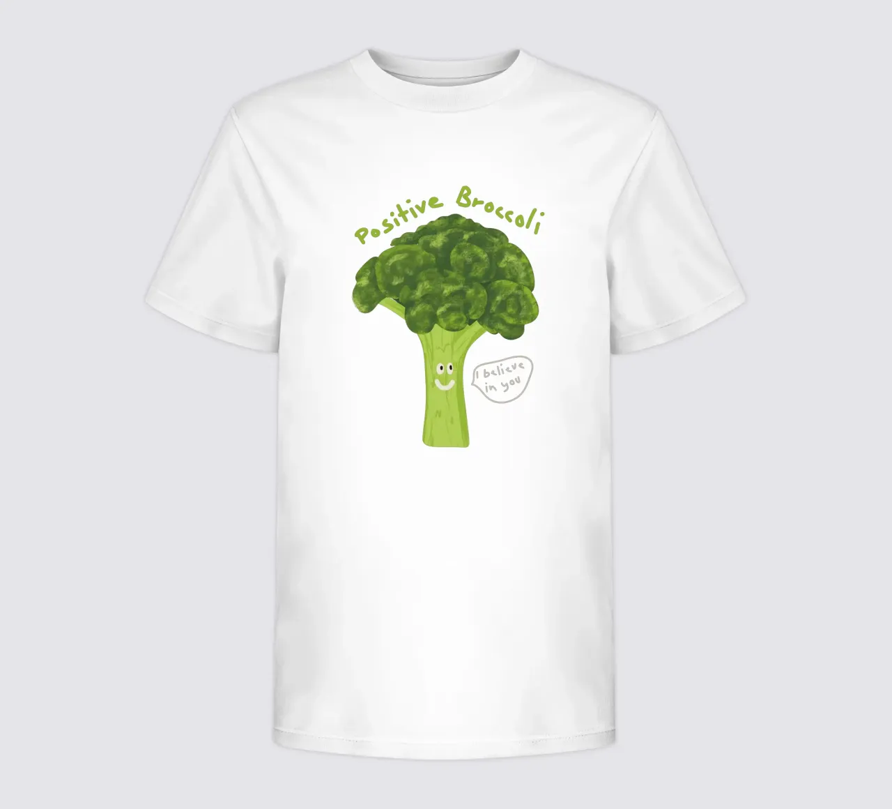 Positive Broccoli kinder t-shirt van Illustration Raissa Oltmanns