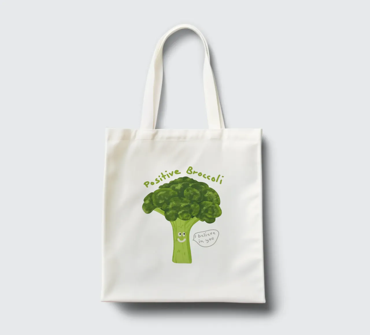Positive Broccoli tote bag by Illustration Raissa Oltmanns