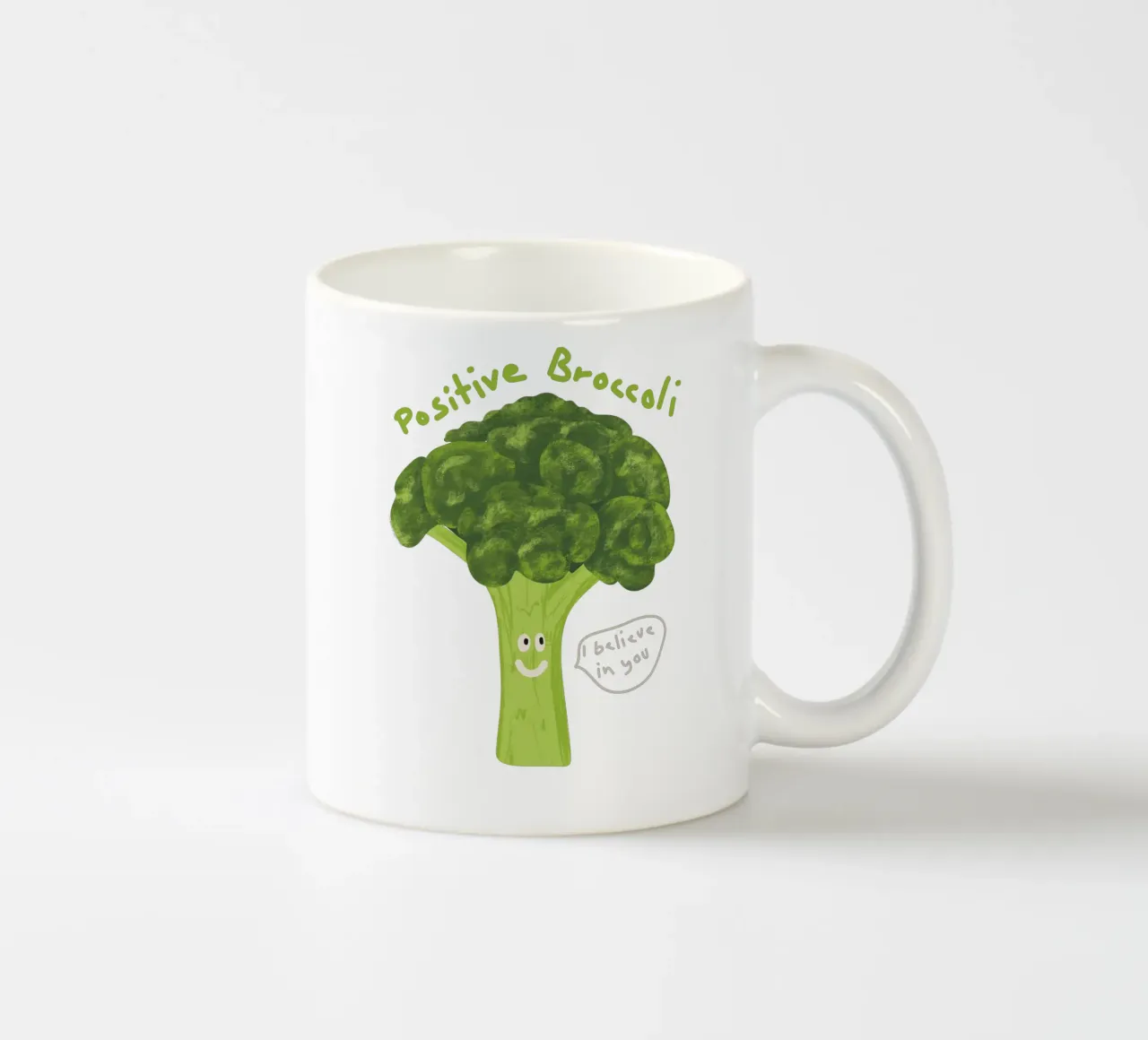 Positive Broccoli tazza in ceramica da Illustration Raissa Oltmanns