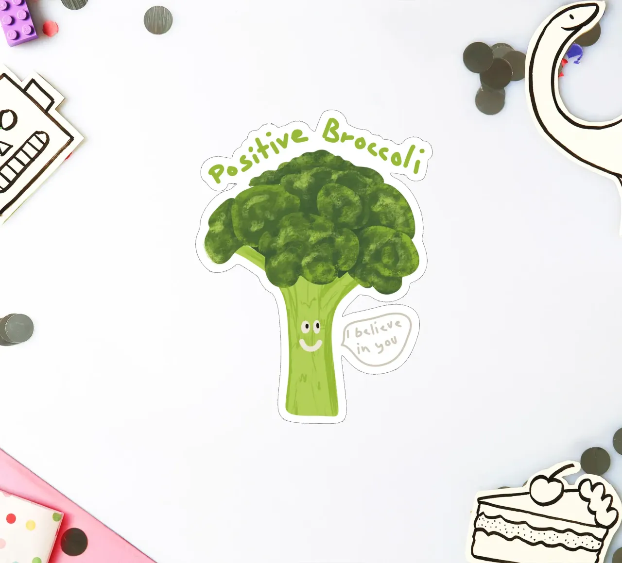 Positive Broccoli sticker by Illustration Raissa Oltmanns