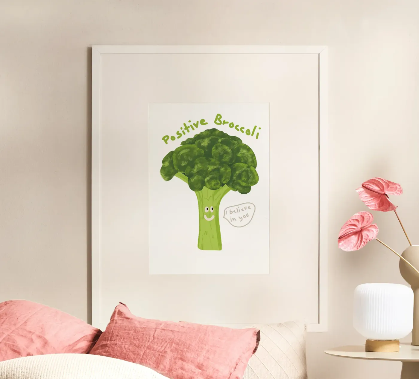Positive Broccoli poster by Illustration Raissa Oltmanns
