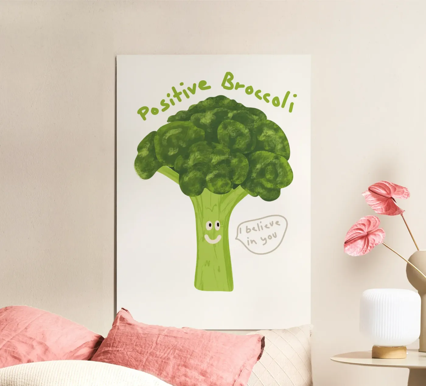 Positive Broccoli Poster von Illustration Raissa Oltmanns