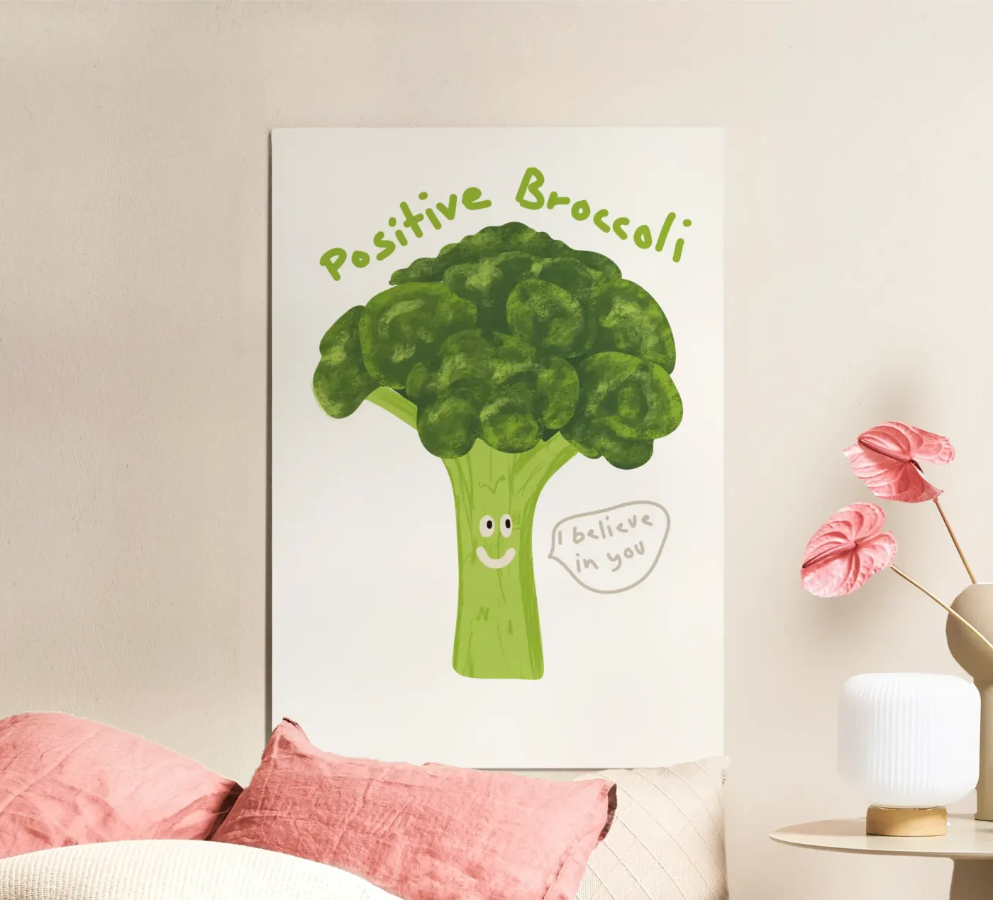 Positive Broccoli poster by Illustration Raissa Oltmanns