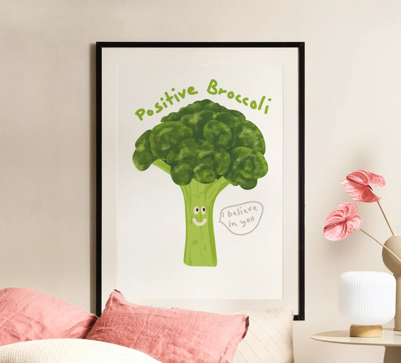 Positive Broccoli poster by Illustration Raissa Oltmanns