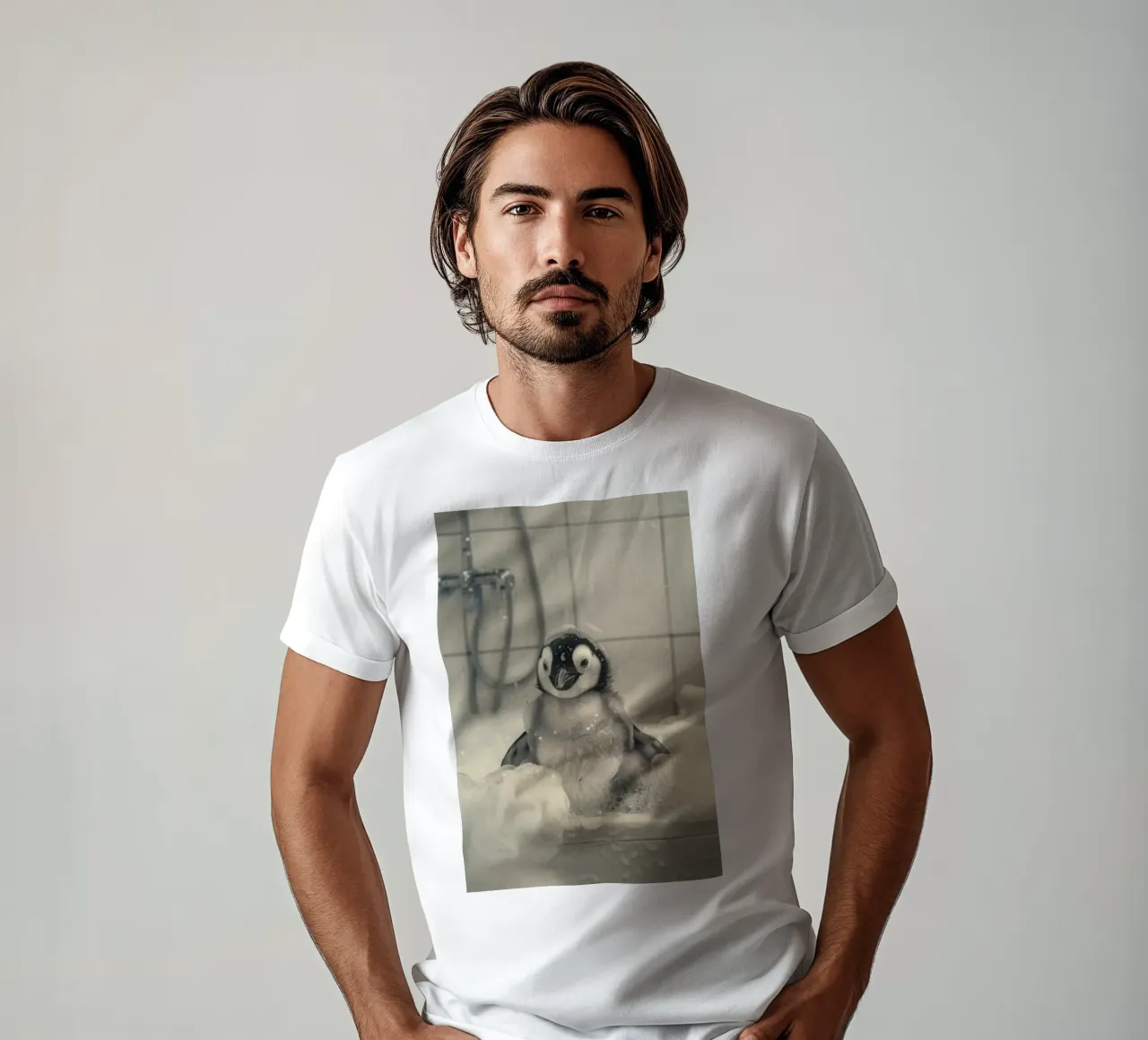 Penguin and soap bubbles t-shirt da LisaArtes