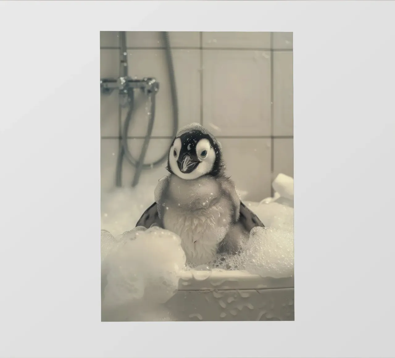 Penguin and soap bubbles telo in pvc da LisaArtes