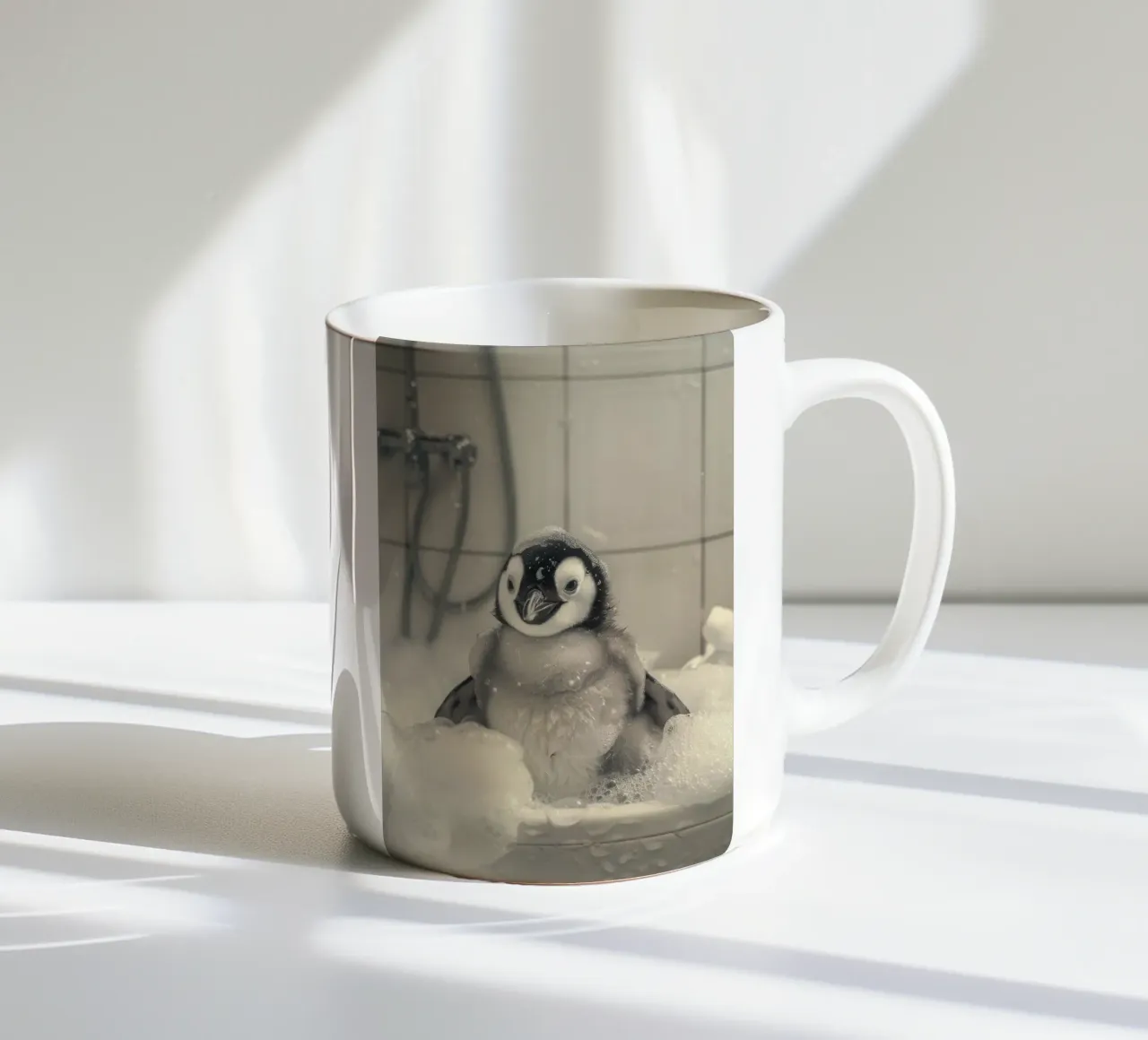 Penguin and soap bubbles tazza in ceramica da LisaArtes