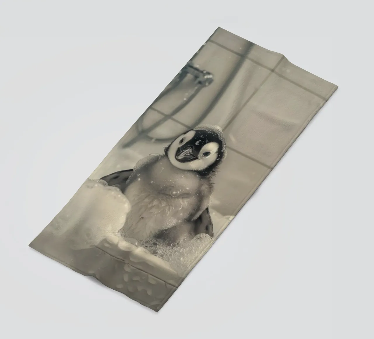 Penguin and soap bubbles telo mare da LisaArtes