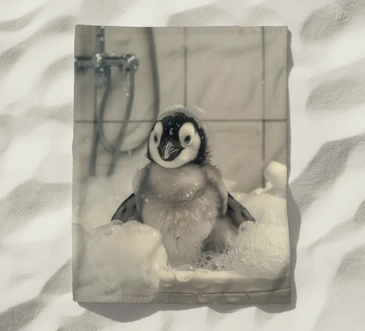 Penguin and soap bubbles telo mare da LisaArtes