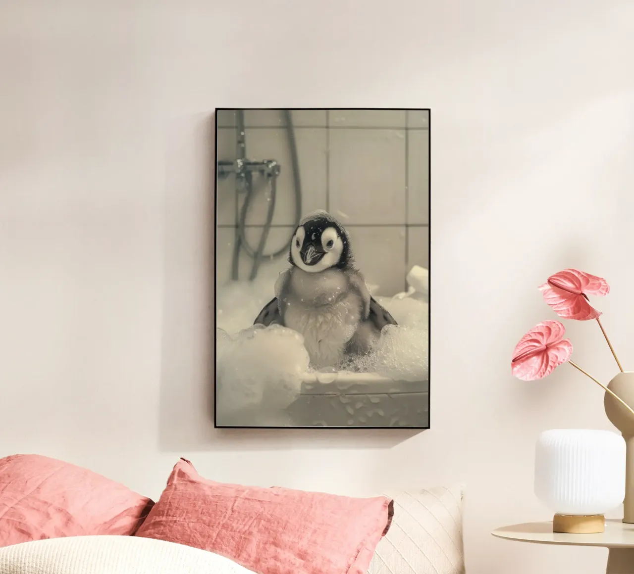 Penguin and soap bubbles plexiglass da LisaArtes