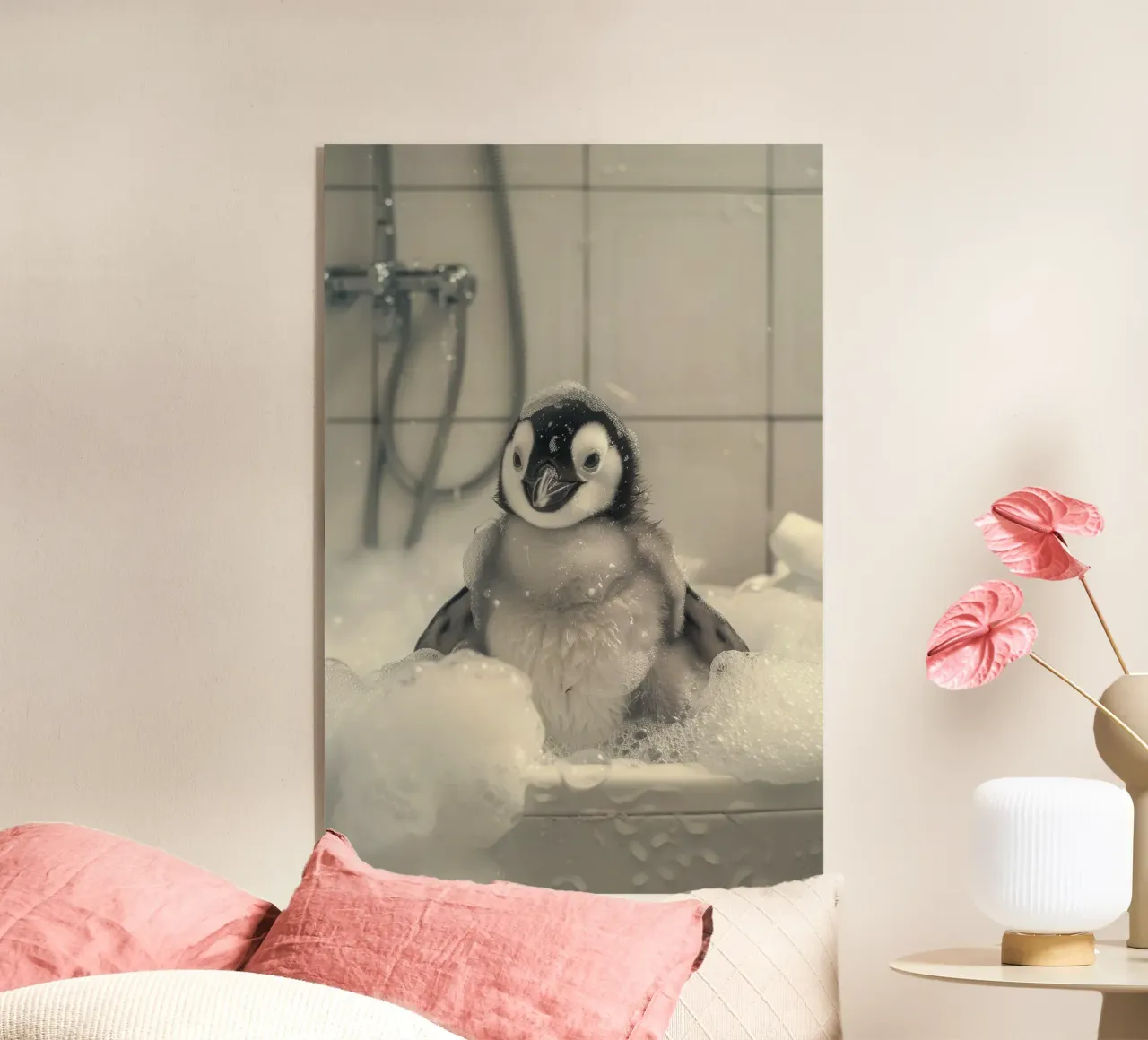 Penguin and soap bubbles plexiglass da LisaArtes