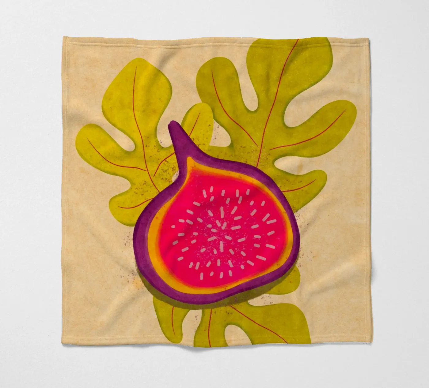 einfache Feige Fleecedecke von Illustration Raissa Oltmanns