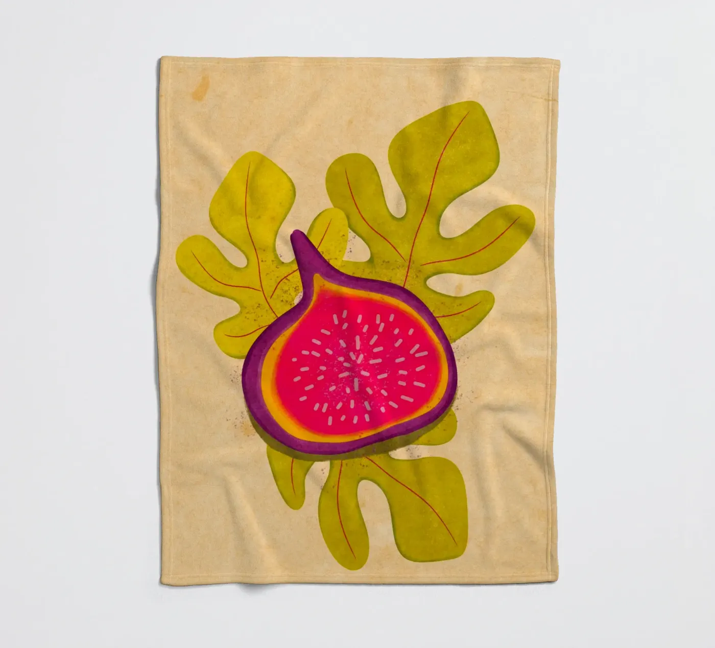 einfache Feige Fleecedecke von Illustration Raissa Oltmanns