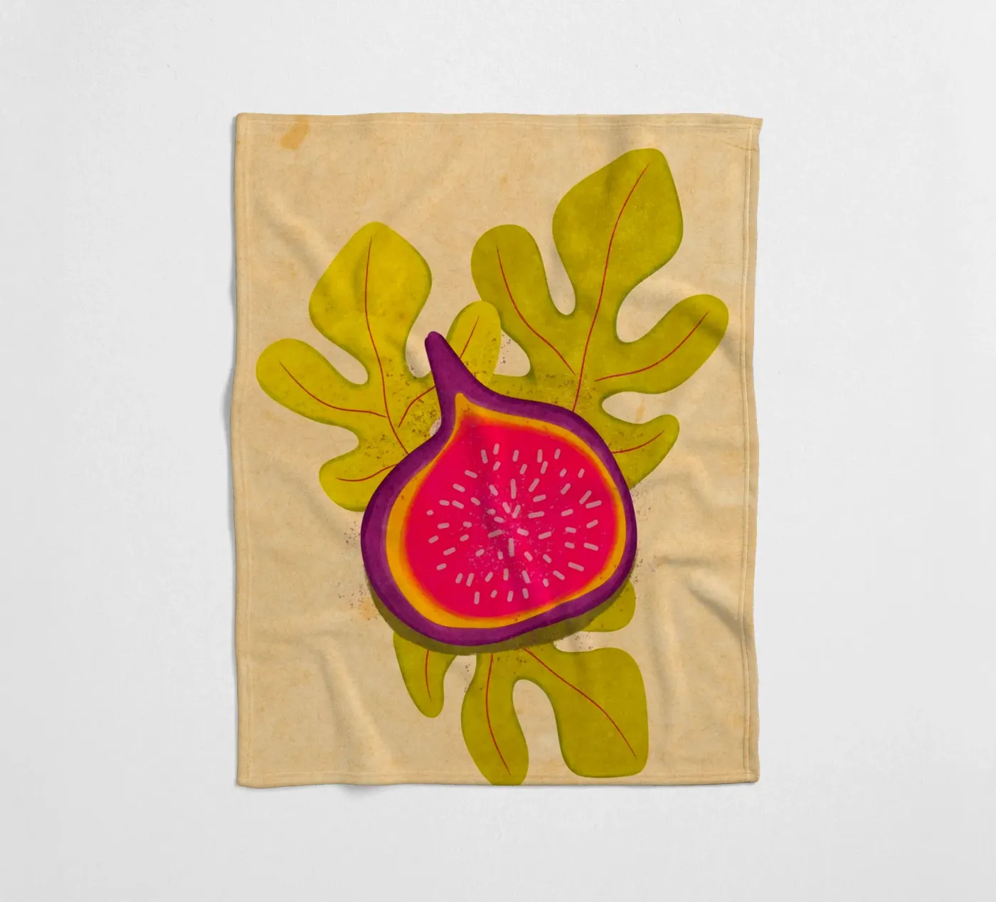 einfache Feige Fleecedecke von Illustration Raissa Oltmanns