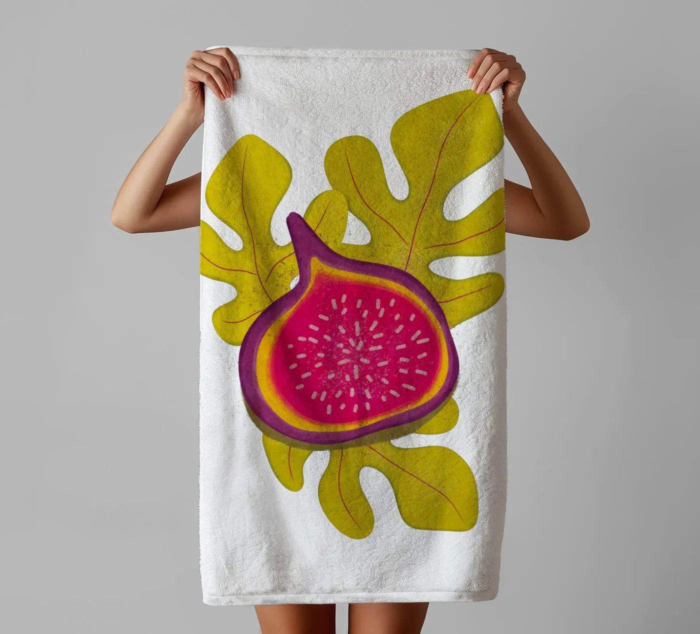 eenvoudige vijg badhanddoek van Illustration Raissa Oltmanns