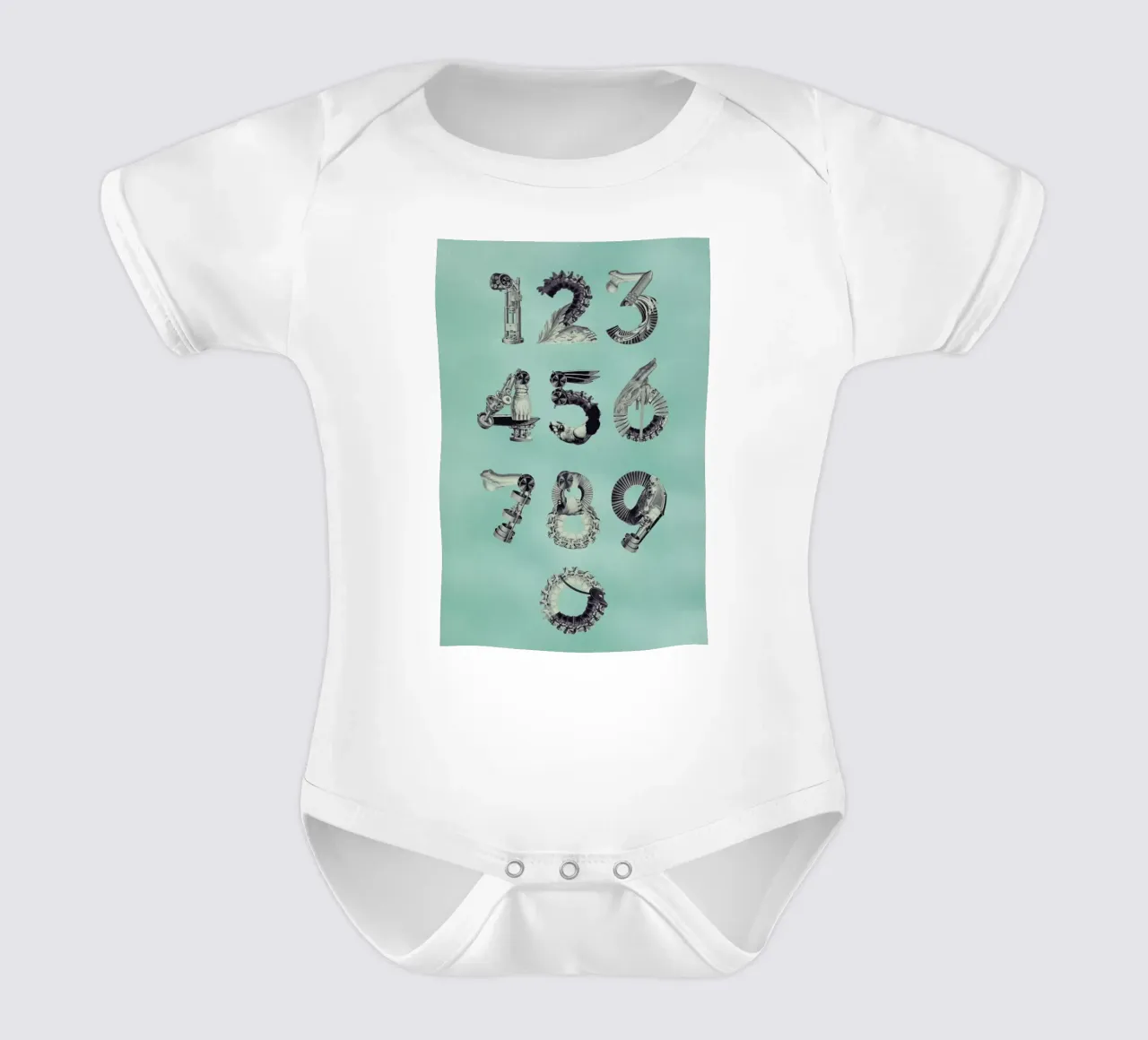 Steampunk Numbers 0-9 body neonato maniche corte da Birgit Palma