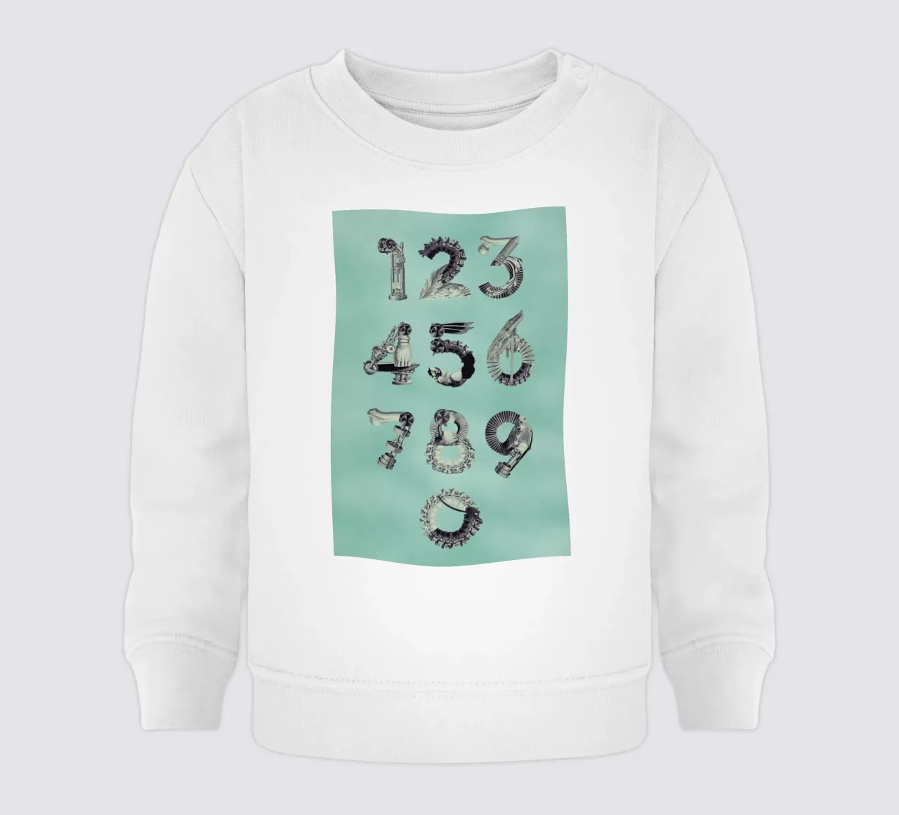 Steampunk Numbers 0-9 felpa neonato da Birgit Palma
