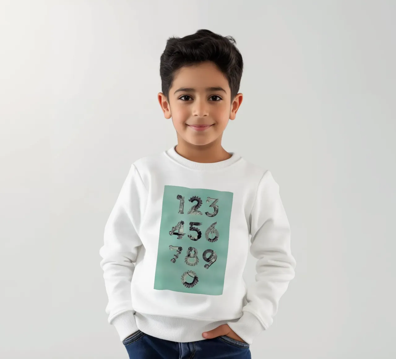 Steampunk Numbers 0-9 kids sweatshirt by Birgit Palma