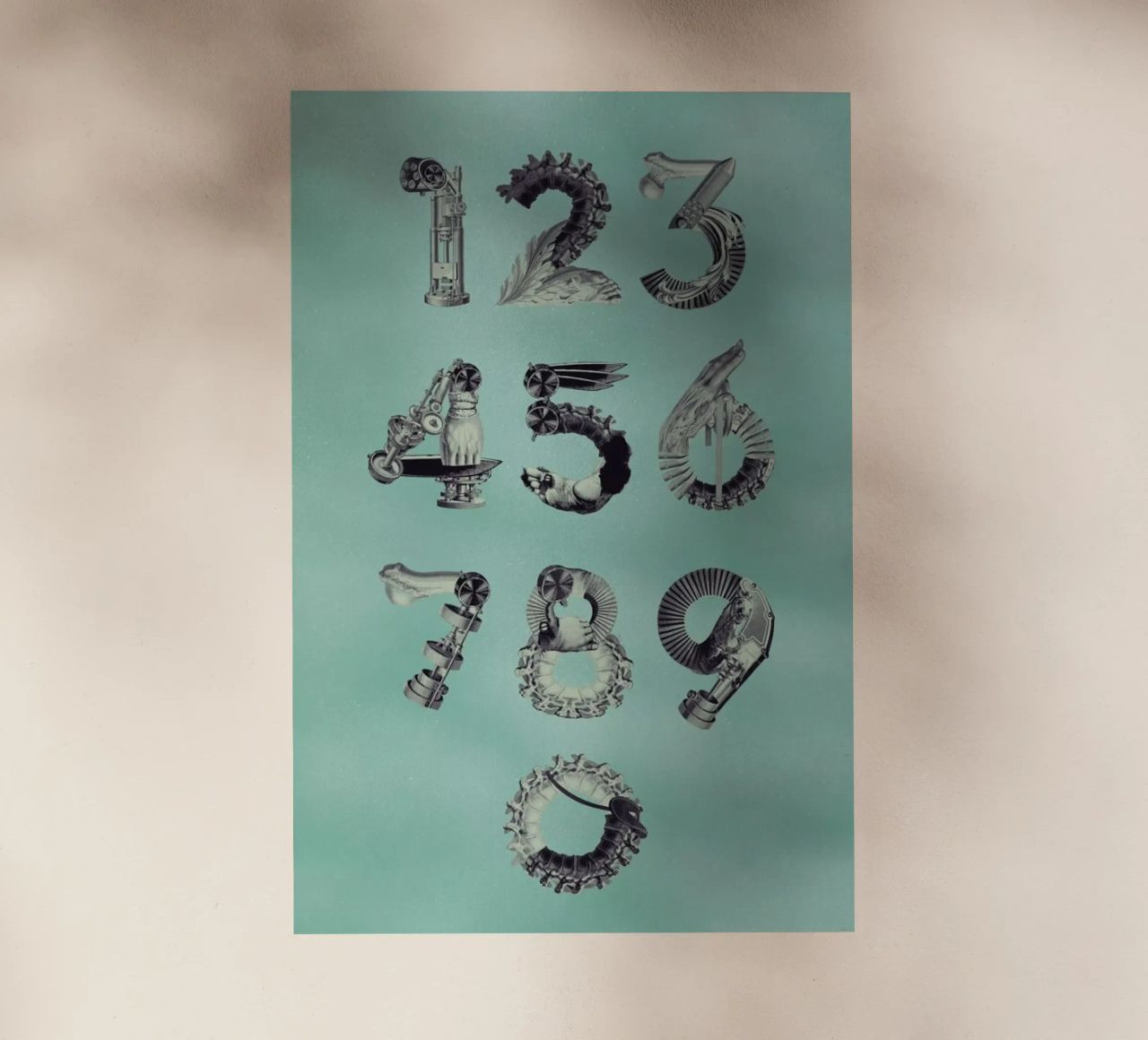 Steampunk Numbers 0-9 pellicola backlit da Birgit Palma