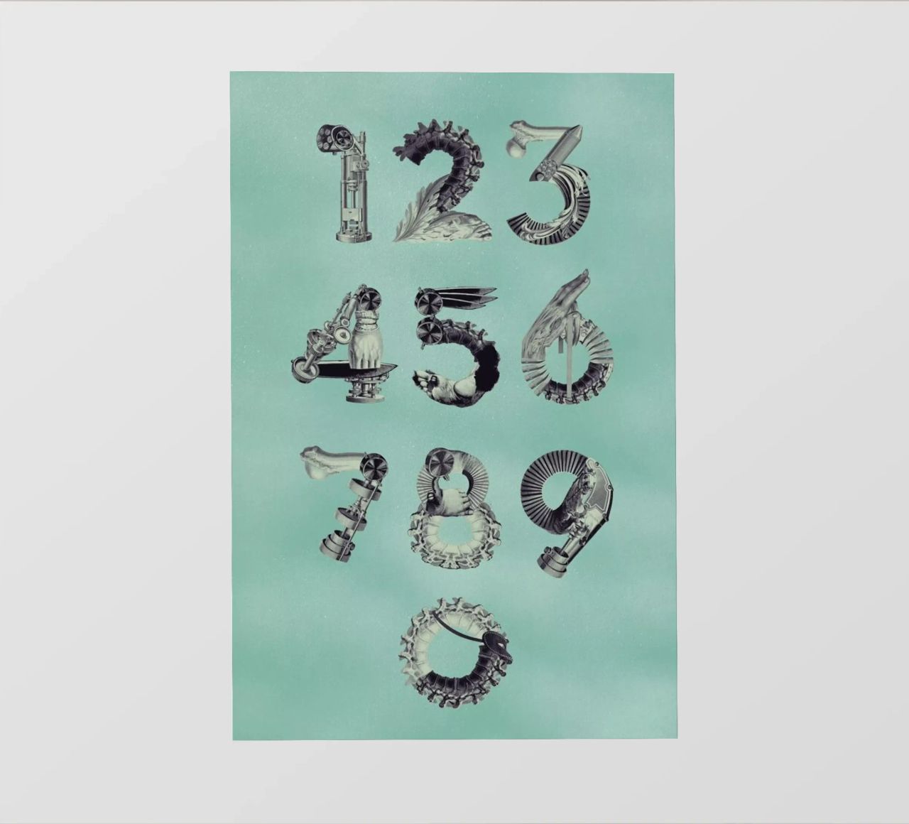 Steampunk Numbers 0-9 pellicola backlit da Birgit Palma