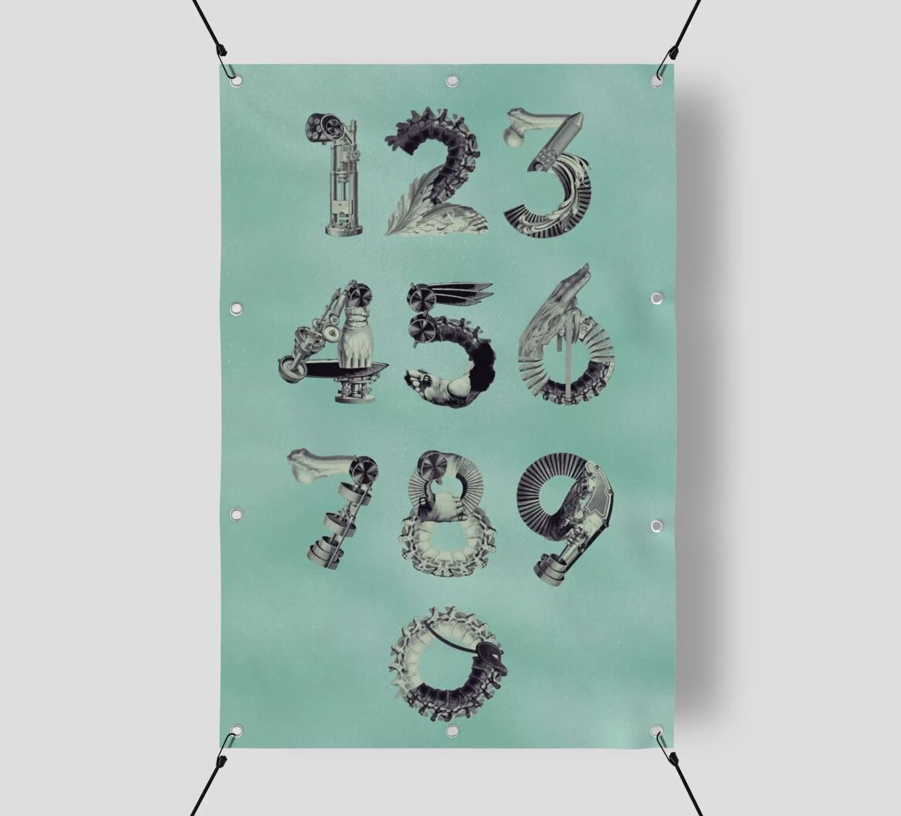 Steampunk Numbers 0-9 telo in pvc da Birgit Palma