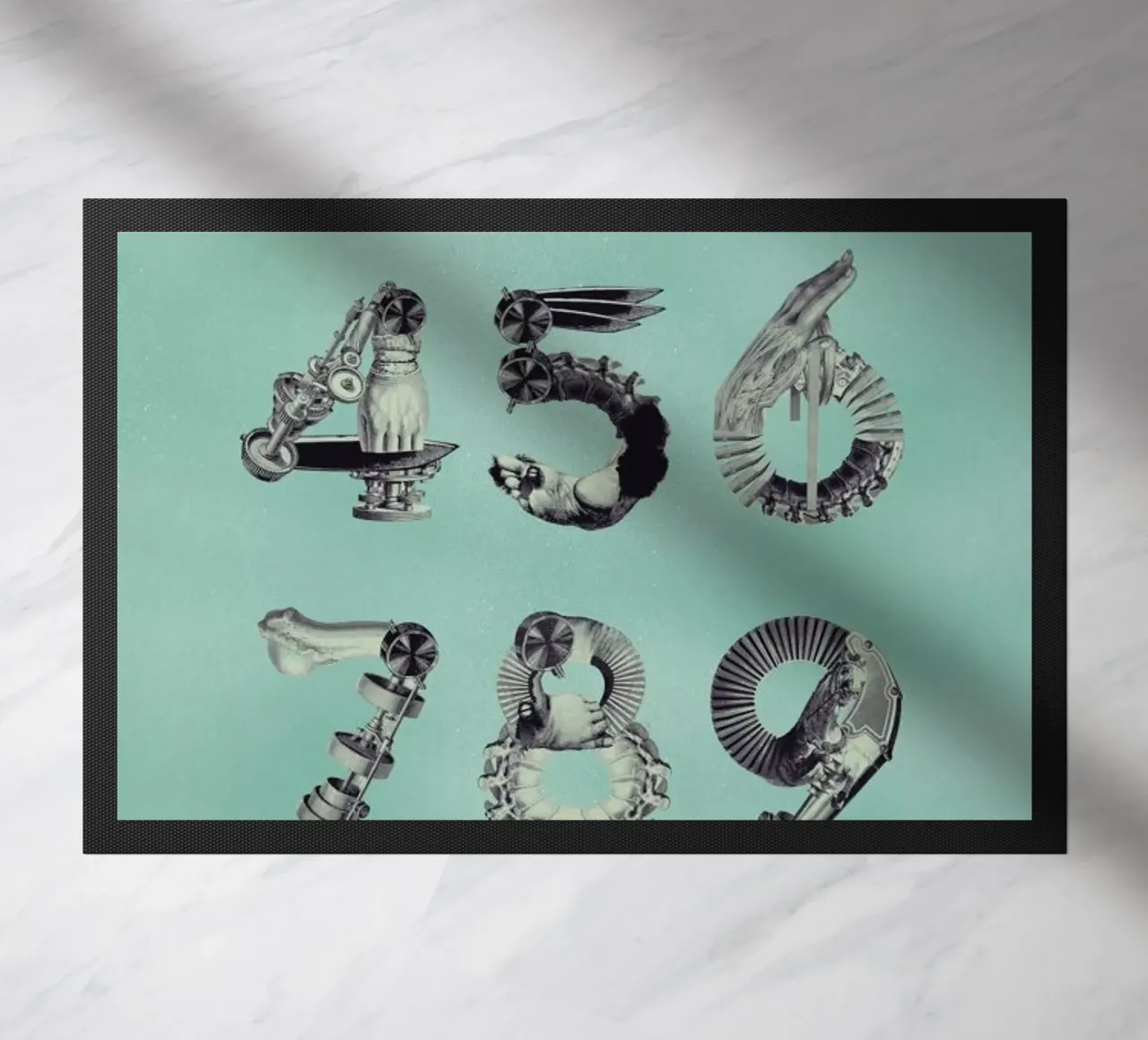 Steampunk Numbers 0-9 felpudo de Birgit Palma