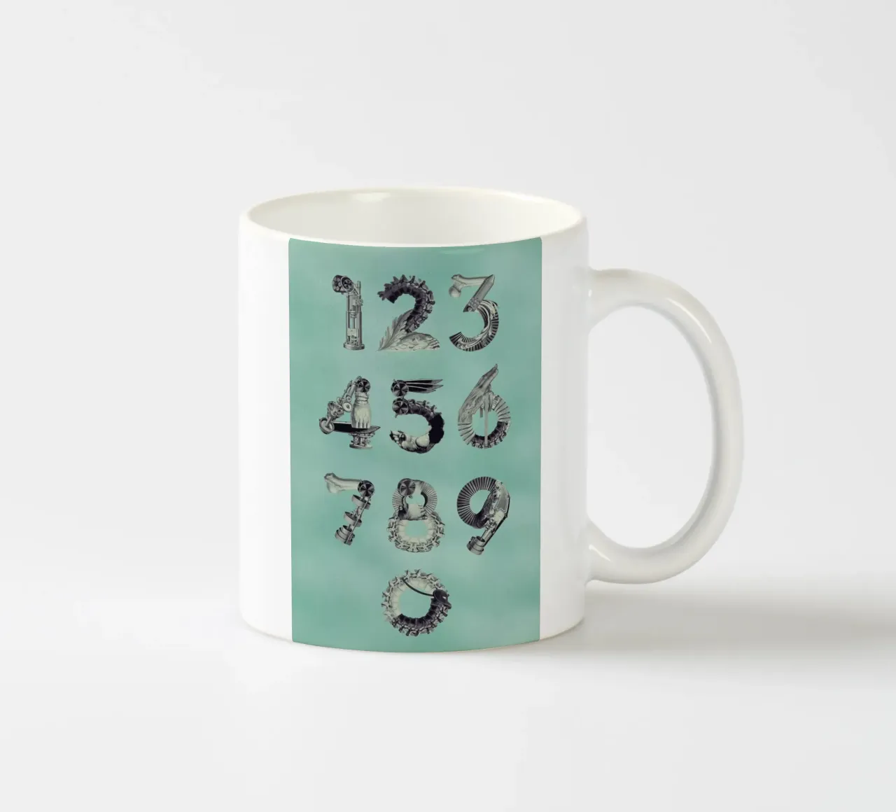 Steampunk Numbers 0-9 Keramik Tasse von Birgit Palma