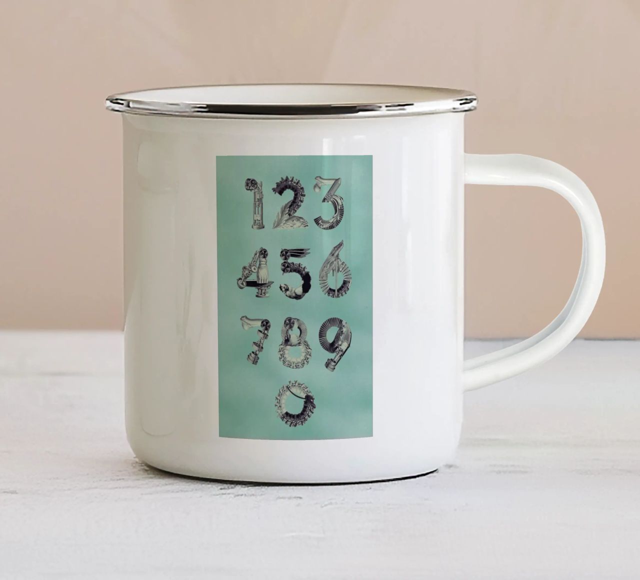 Steampunk Numbers 0-9 tazza in smalto da Birgit Palma