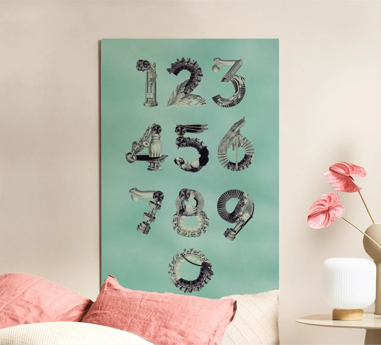 Steampunk Numbers 0-9 alluminio dibond da Birgit Palma