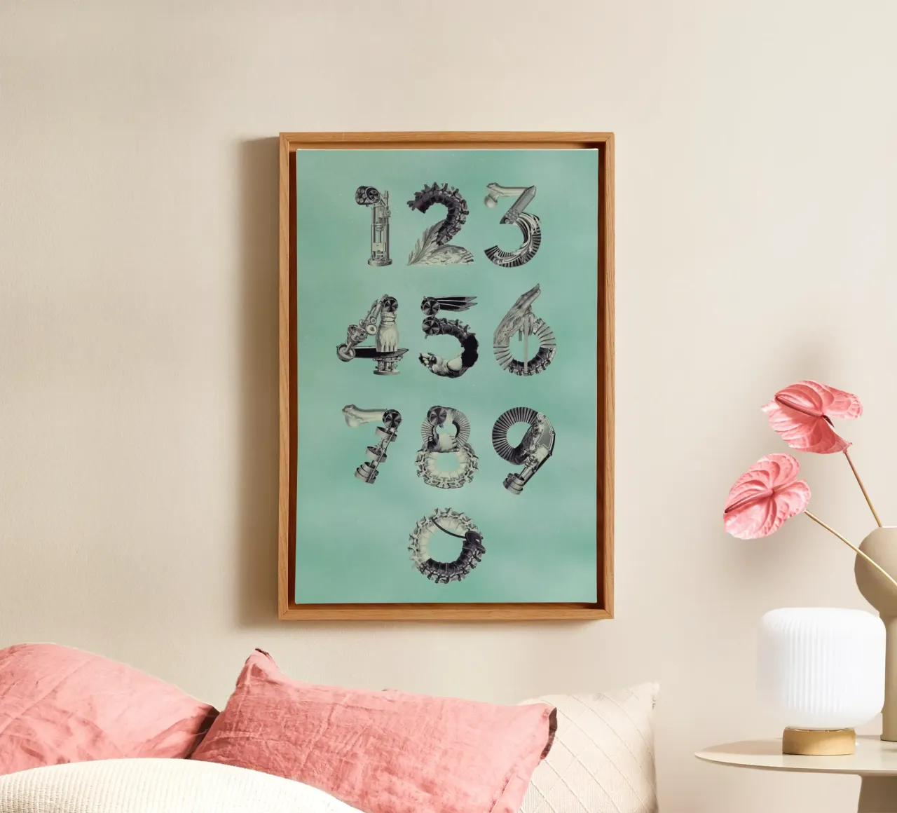 Steampunk Numbers 0-9 tela con Cornice a cassetta da Birgit Palma
