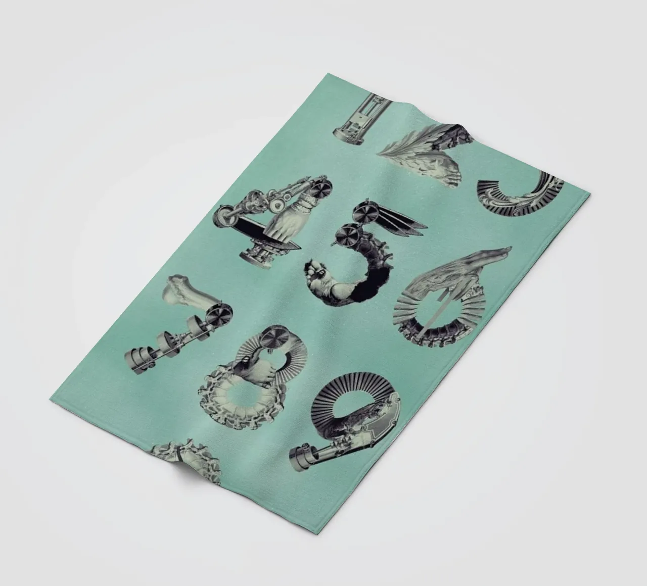Steampunk Numbers 0-9 coperta in pile da Birgit Palma