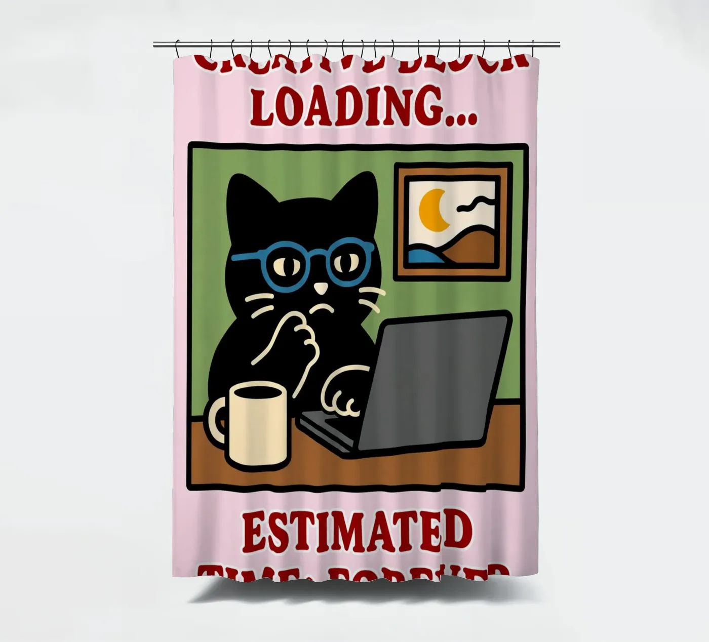 creative block loading shower curtain by toegoe