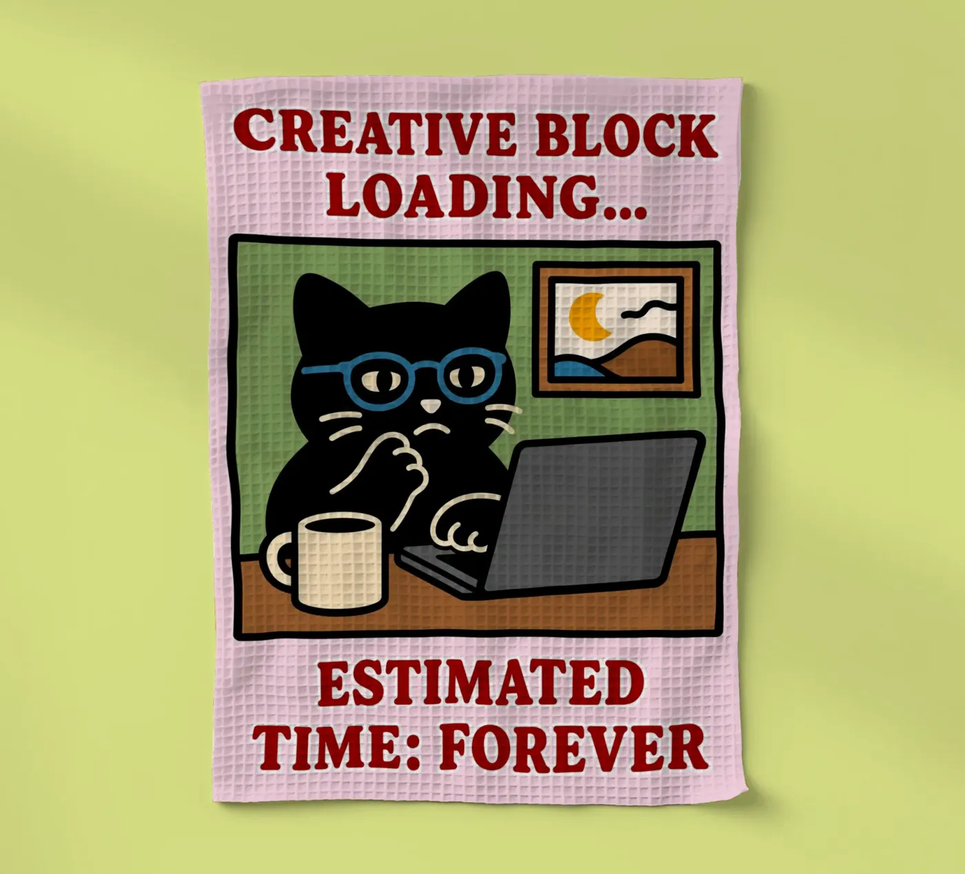creative block loading tea towel by toegoe