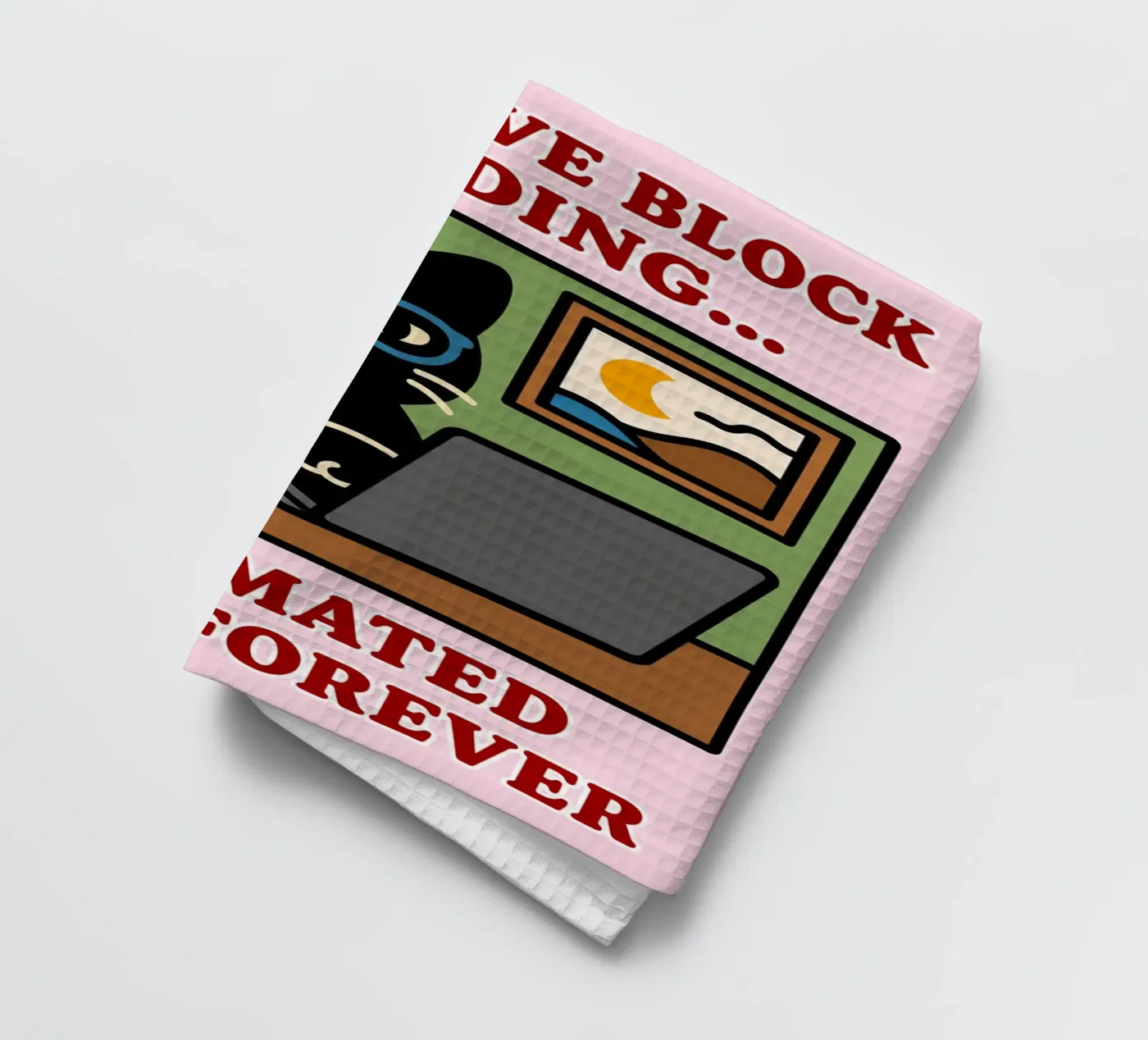 creative block loading tea towel by toegoe